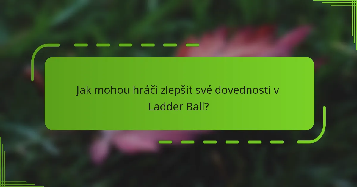 Jak mohou hráči zlepšit své dovednosti v Ladder Ball?